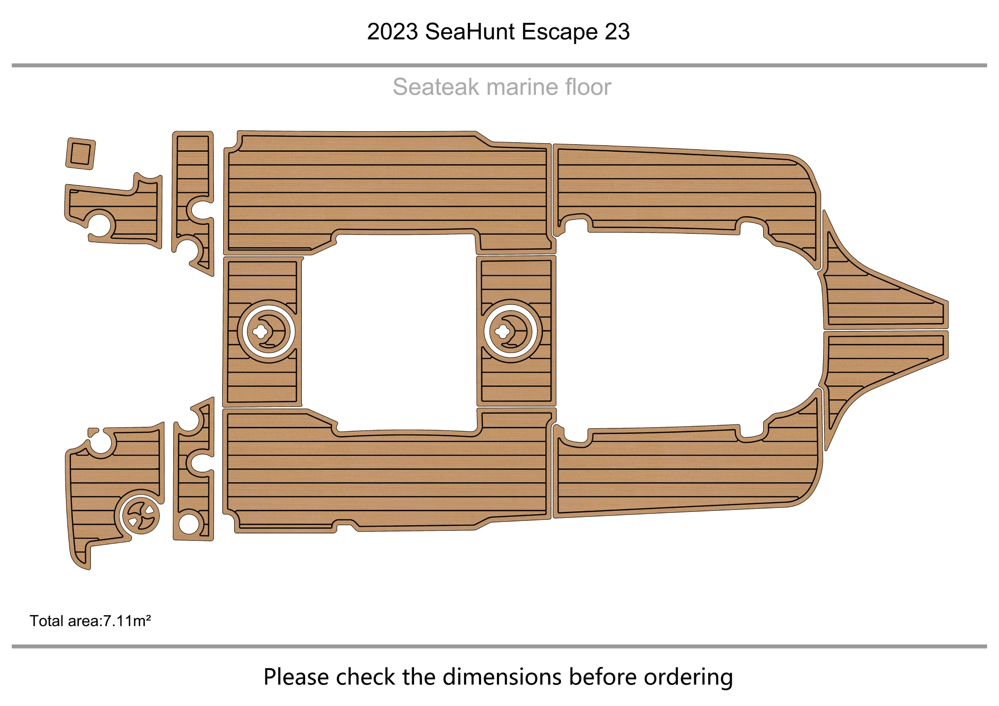 

2023 SeaHunt Escape 23 Cockpit swimming platform 1/4" 6mm EVA fAUX carpet Water Ski Yacht Fishing Boat Non-slip mat floor