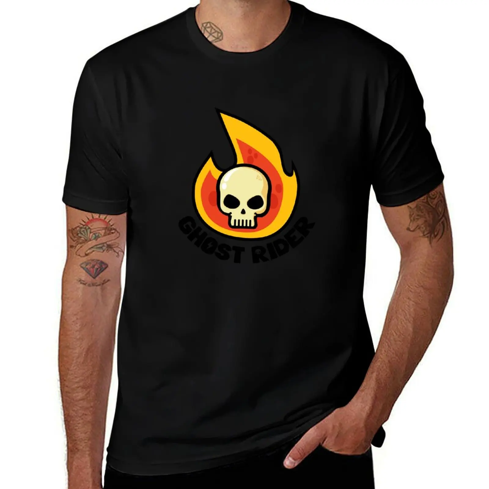 

ghost rider skull T-Shirt oversized graphic tee custom t-shirts korean fashion football t shirt men clothings