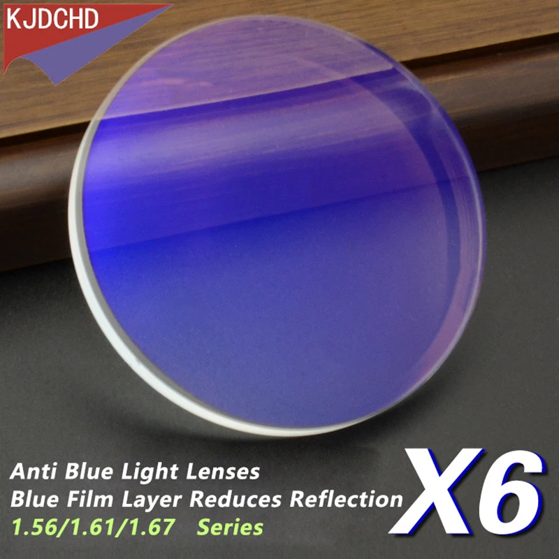 

Anti Blue Light Blocking Lens Blue Film Layer CR-39 1.56/1.61／1.67 Myopia Astigmatism Lens Man Woman