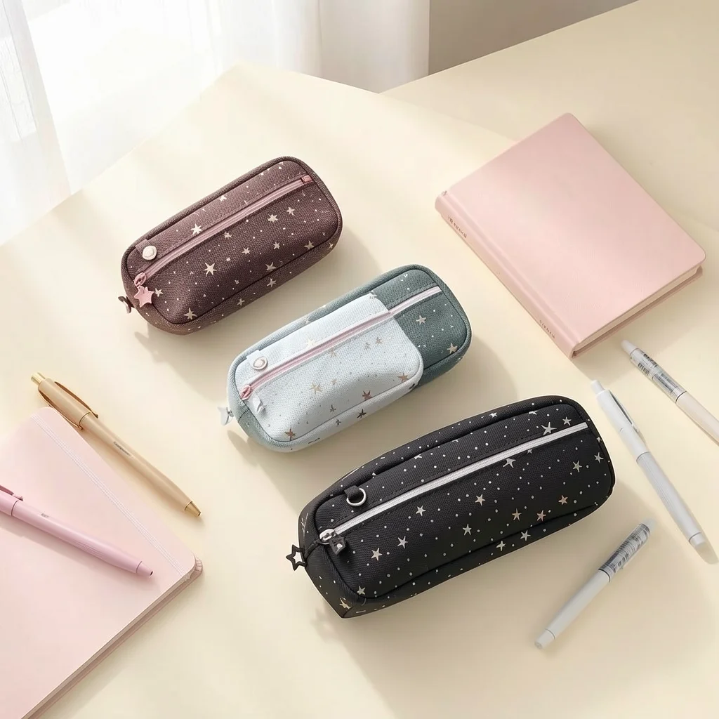 Student Pencil Bag Wearable Pen Bag Stationery Pouch Large Capacity Polyester Pencil Bag For Primary School Students Middle