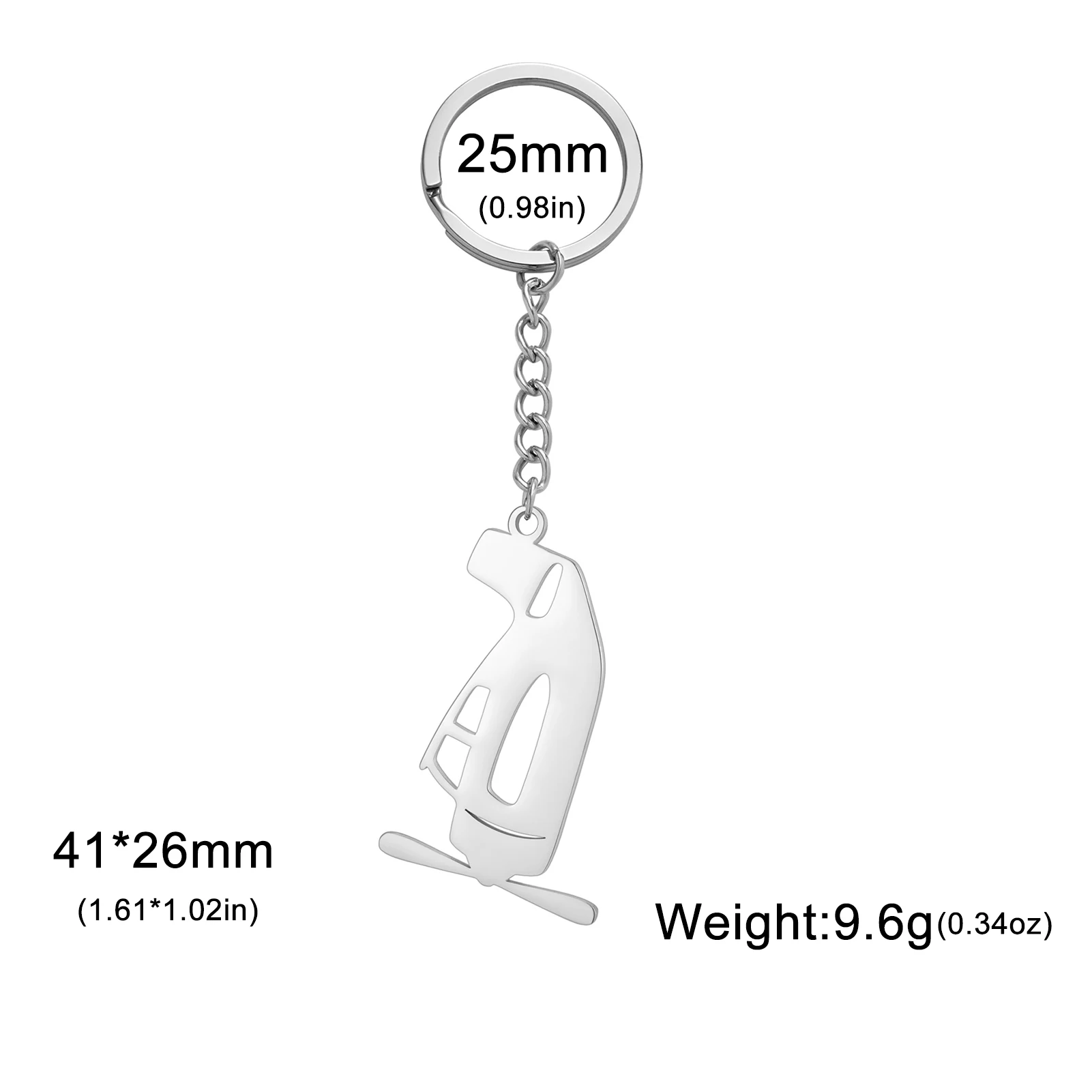 Fishhook Airplane Helicopter Plane Keychain Pilot Gift For Women Men Boy Kid Child Stainless Steel Key Chain Ring Jewelry