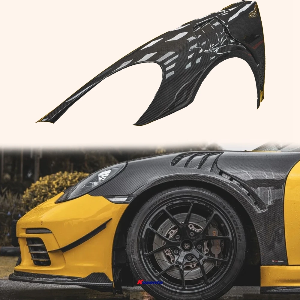 For Porsche 718 Boxster Cayman RS Style Carbon Fiber Front Fender Pair