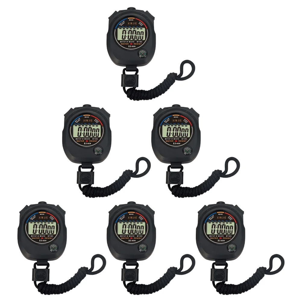 6 Pcs Electronic Stopwatch Lightweight Timer for Game Training Multifunction Sports Watch Practical Useful