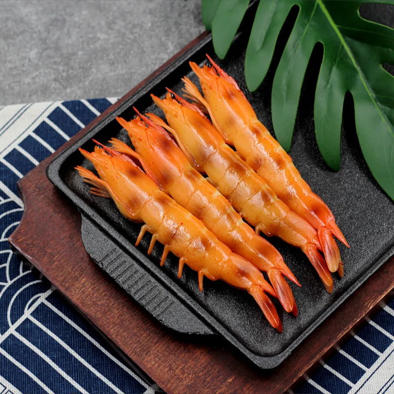 Simulation Roasted Fish Shrimp Seafood Fake Food Model Props Restaurant Store Shop Window Sample Display Table Decoration ﻿