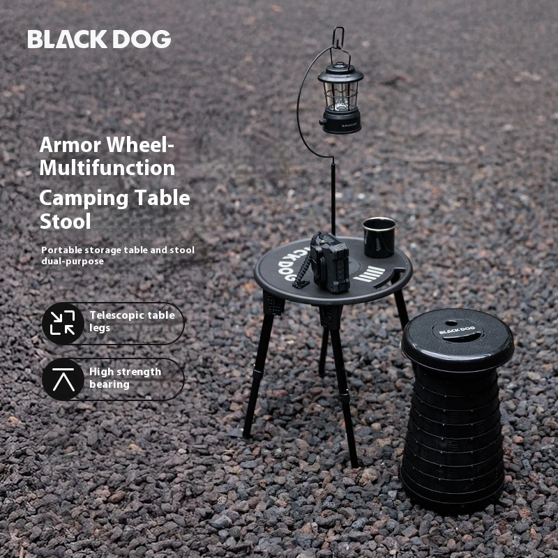 

Naturehike BLACKDOG Armored Wheel Multifunctional Camping Table Storage All Aluminum Table Legs High Stool Integrated Portable