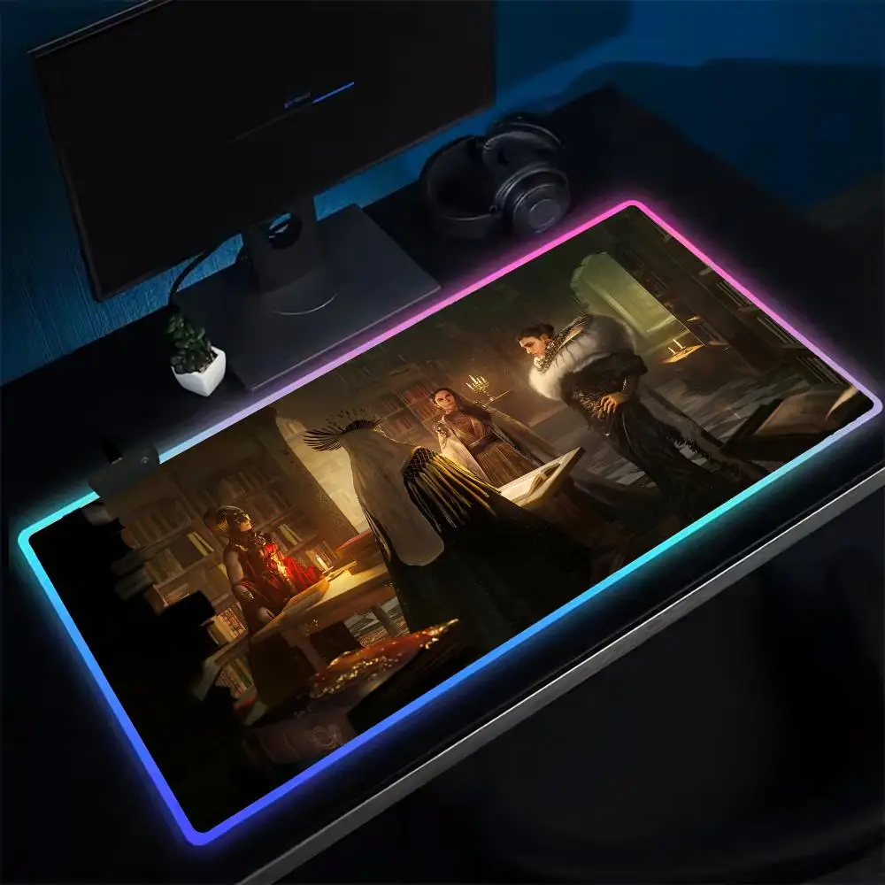 

Super FORSPOKEN Mouse Pad Anime Gaming Mouse Pad LED Table Pads Backlit Rubber Desktop XXL RGB Desk Mats