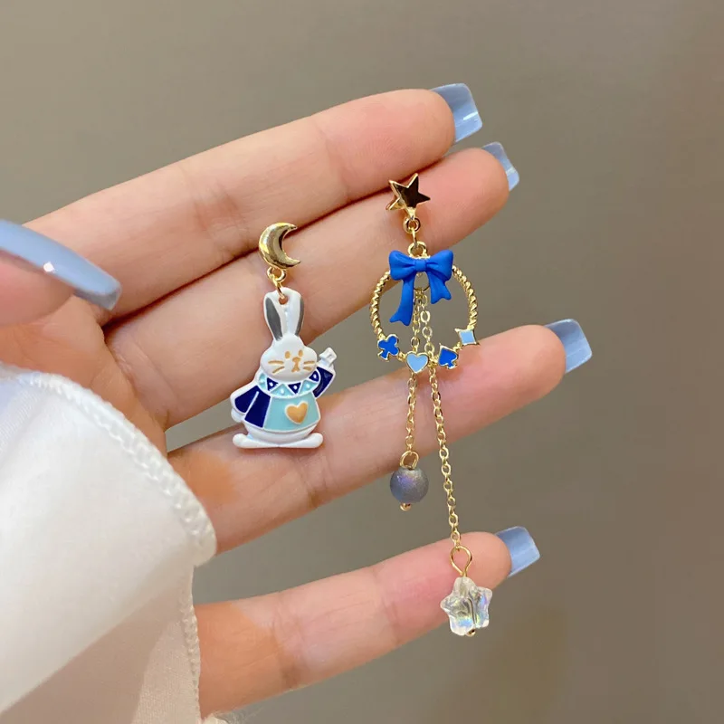 New Asymmetrical Dangle Earrings For Women Multi-style Cute Animal Rabbit Elephant Balloon Earring Girls Party Jewelry Gifts