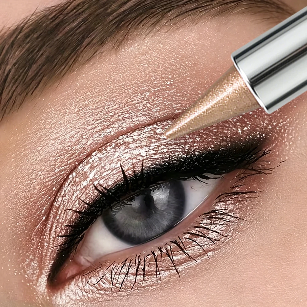 JUJU DREAM Matte Smokey Single Eyeshadow Stick Champagnergold Diamantglitter Wasserfestes, langanhaltendes Augen-Make-up