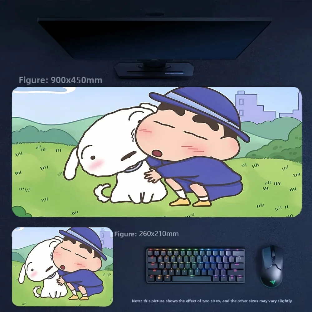 Animation Crayon Shin-chan and His Friends Leather Non-slip Mouse Pad Girls Office Large Size High Value Tabletop Pad Table Mat