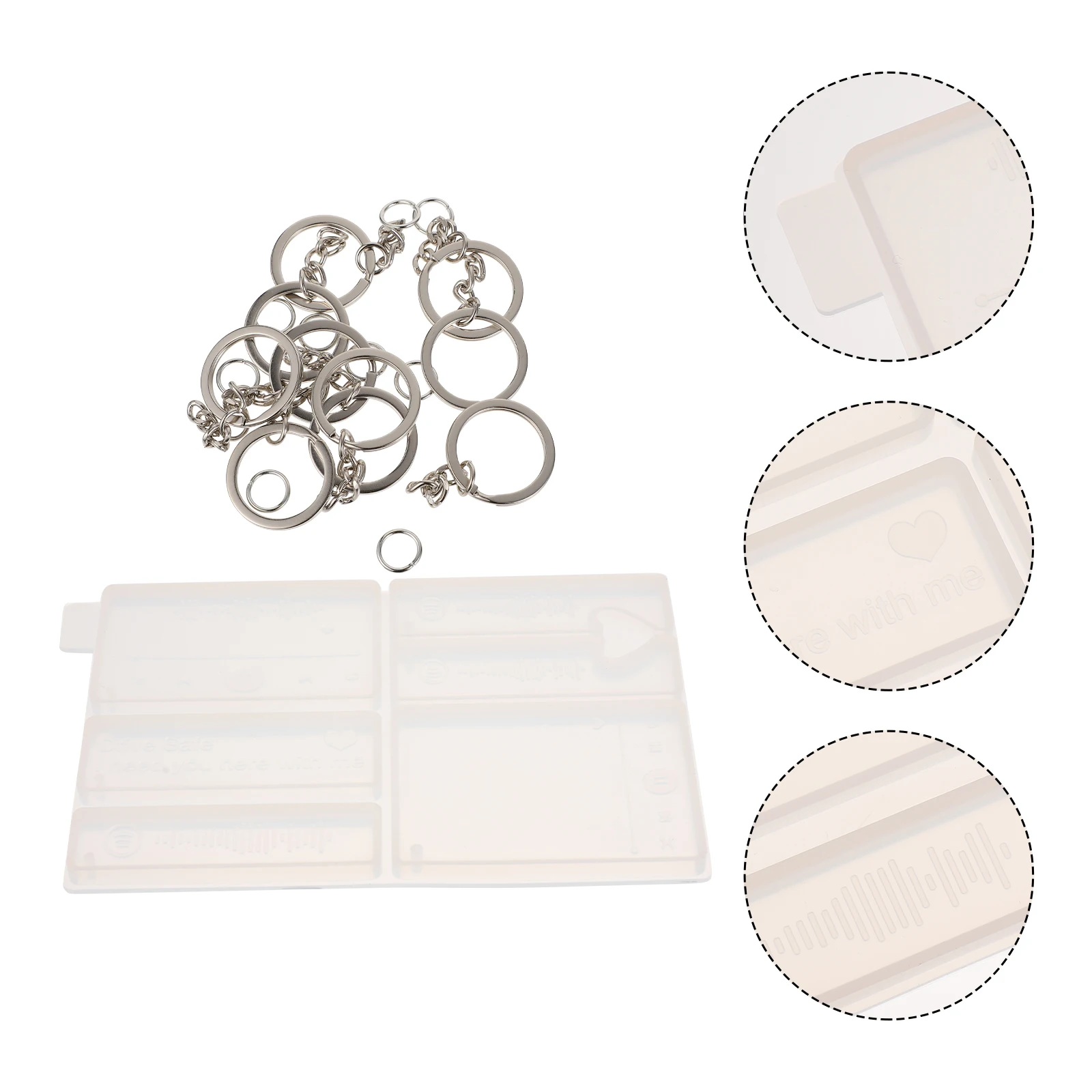 1 Set Music Player Keychain Molds Silicone Craft Mold Key Ring Pendant Epoxy Casting Tool Creative Design For Diy Keychain Diy