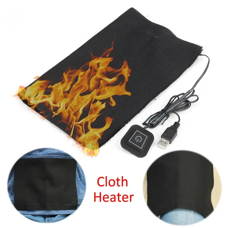 5V Adjustable Temperature USB Electric Clothes Heater Sheet Winter Heated For Cloth Waist Warmer Tablet Electric Heating Sheet