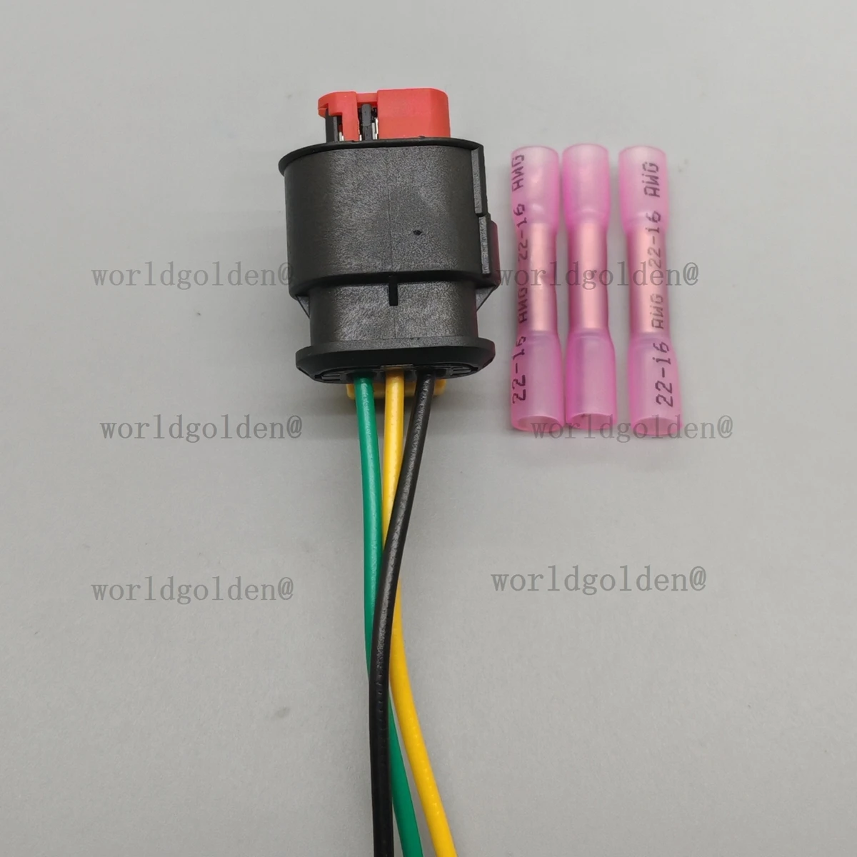 

284425-1 3Pin Automotive Connector Pigtail Harness with Heat Shrink Terminals for Universal Cars