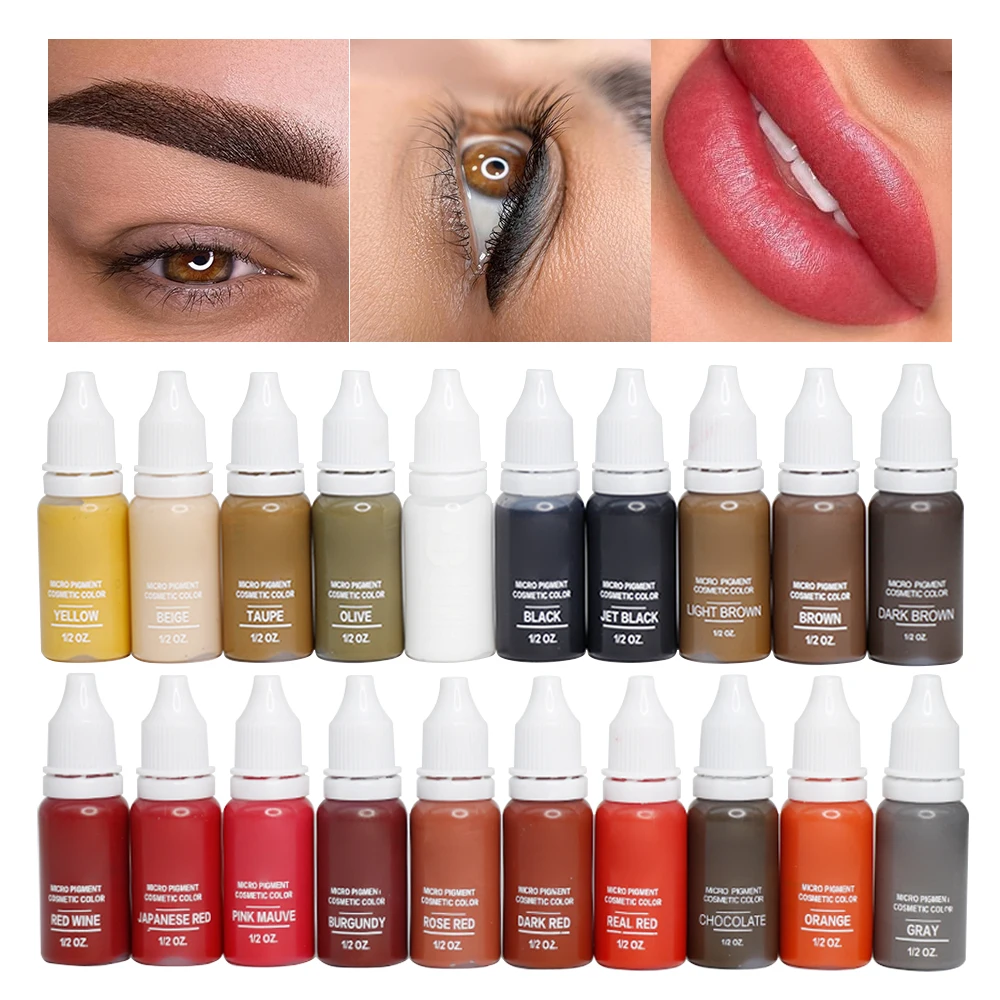 Tattoo Pigments Professional Body Art Inks For Lips Eyebrows Eyeliners Permanent Makeup Tattoo Supplies Microblading Colorant