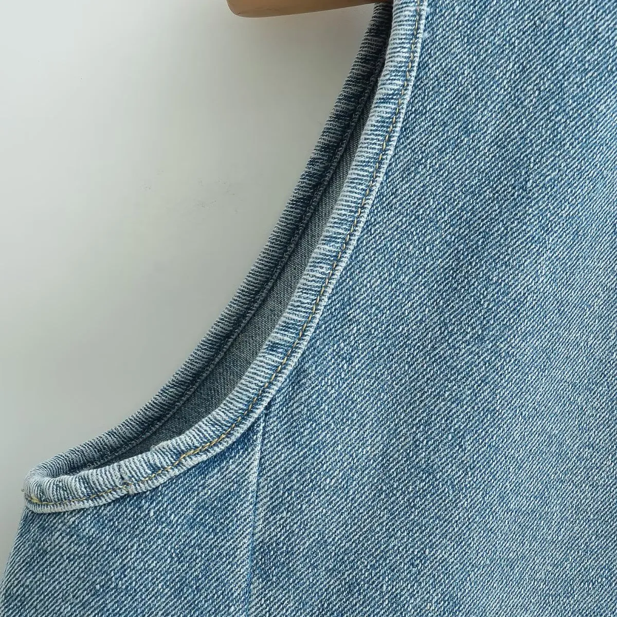 JNLEAOG Frühling Neue frauen Faion Design ort Denim Weste Polyester Faser mittlere Taille Reine Farbe Sommer Casual V-ne Einzigen P...