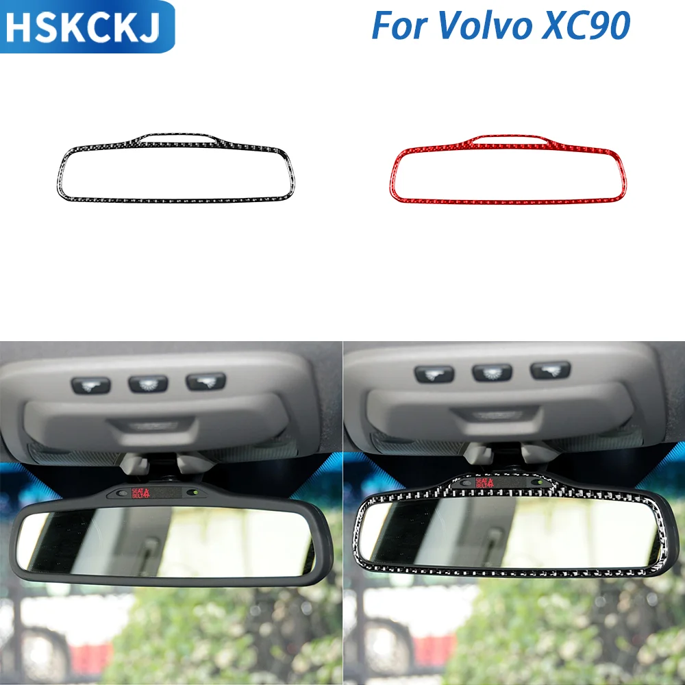 

Автомобильные аксессуары, зеркало из углеродного волокна, декоративная рамка, панель, внутренняя отделка, модифицированная наклейка для Volvo XC90 2004-2003 гг.