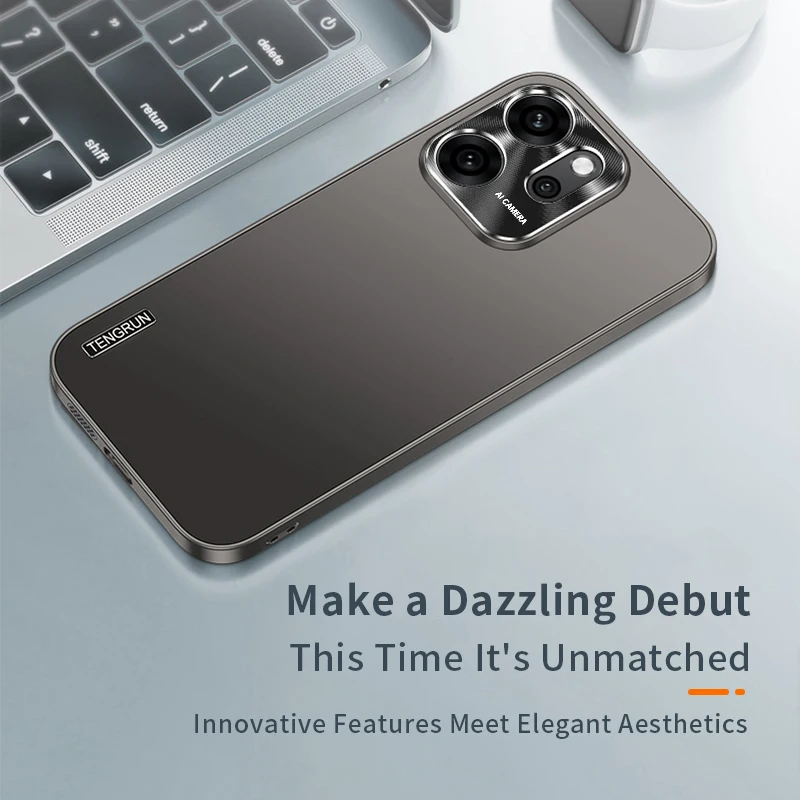 For OPPO Reno 14F Matte Metallic Paint Shock Resistant Drop Resistant Anti Fingerprint Matte Feel Phone Case