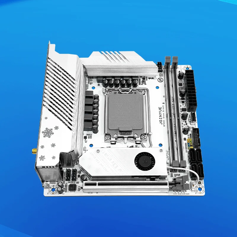 JGINYUE B760i Placa-mãe LGA 1700 Suporte Intel Core 12th 13th DDR4 3200mhz RAM Mais recente mini itx B760i-Snow Dream V1.3