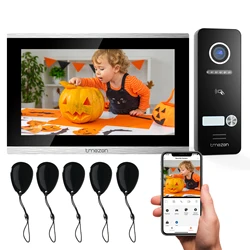 Tmezon Wifi Video Deurtelefoon 10Inch Touchscreen Met 1080P Bedrade Deurbel 3 In1 App/Kaart Swipe/Monitor Tuya App Unlock