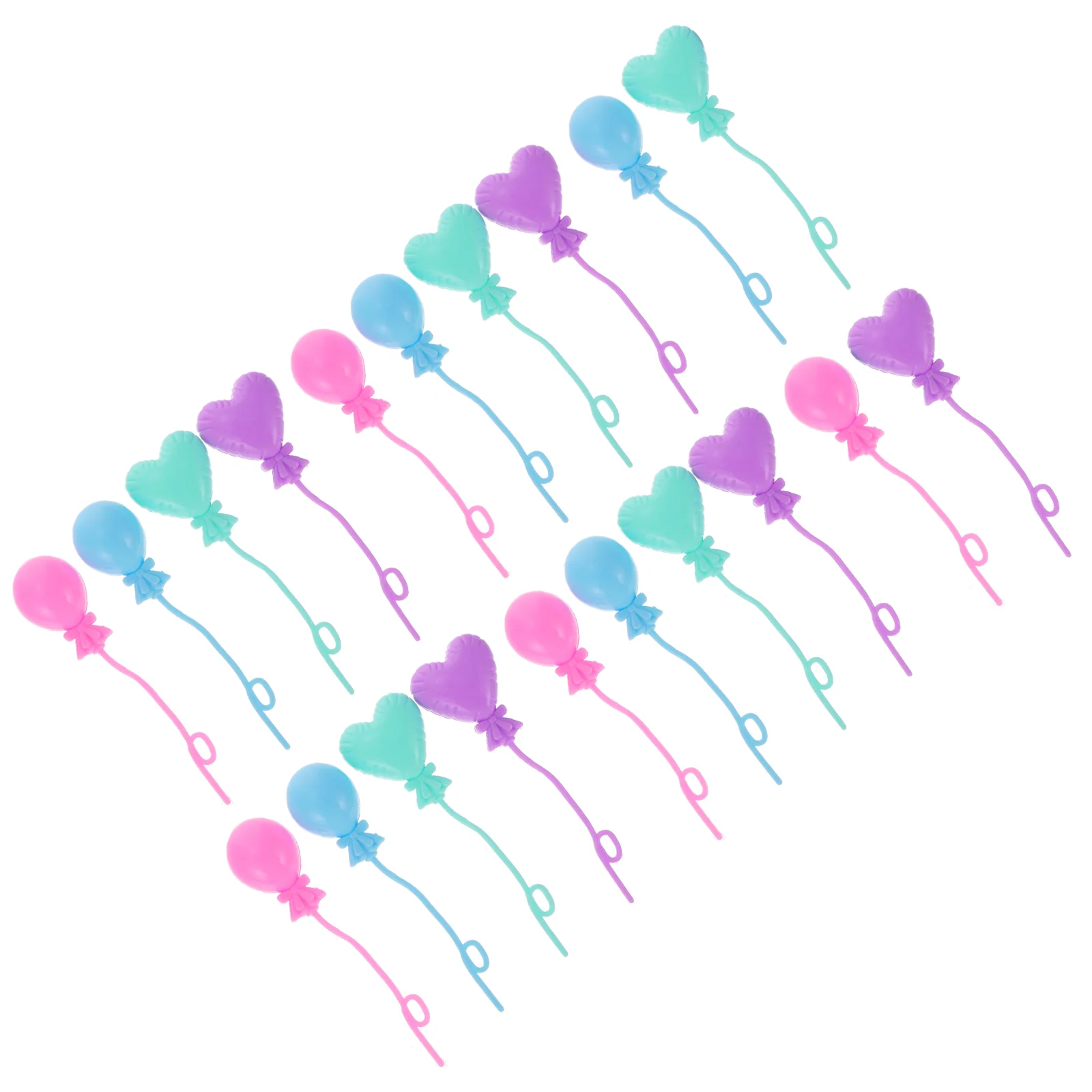 20 Pcs Dollhouse Balloon Plastic Toy Miniature Toys Unicorn Straws DIY Decors Decorate