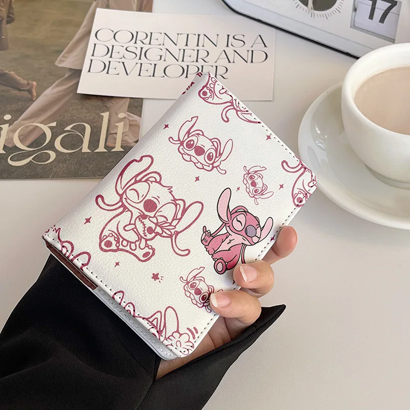 Disney Stitch Passport Holder Fashion PU Leather Travel Passport Protective Cover ID Credit Card Holders Travel Accessories