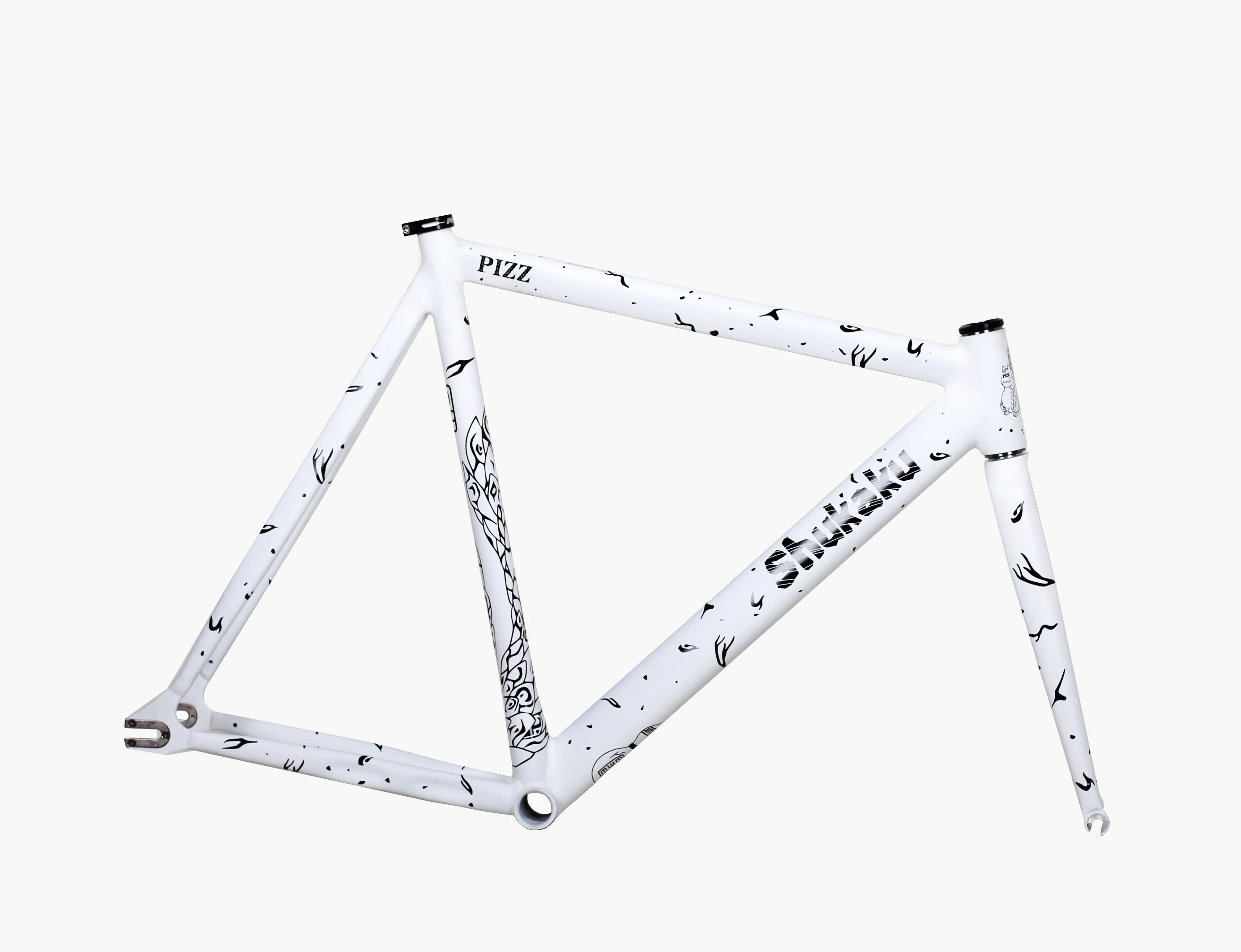 Cuadro de bicicleta de piñón fijo, cuadro blanco, PIZZ Shukaku