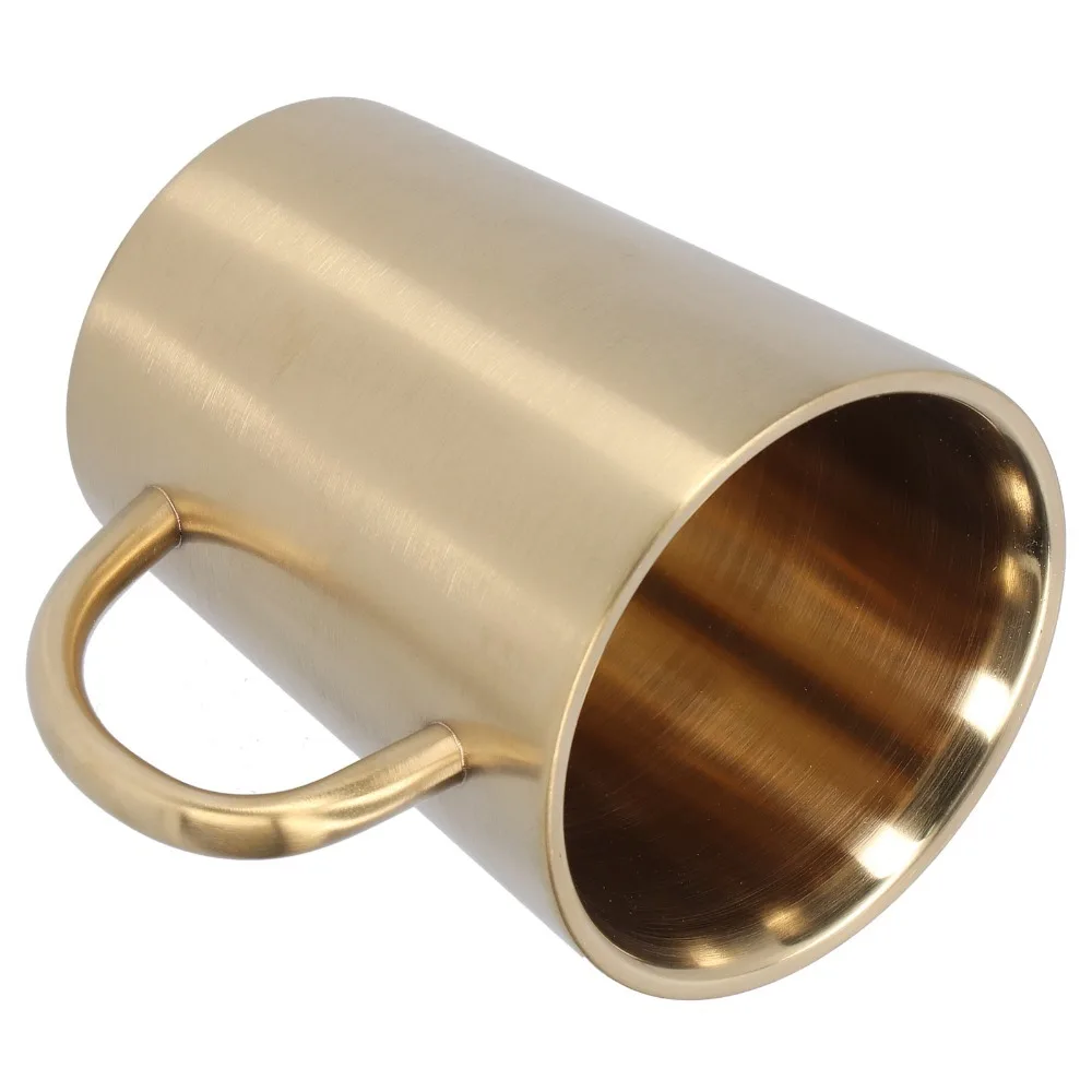 Anti-scald Rustless Steel Beer Mug Double Wall Grip Handle Handheld Cup Smooth Multi Color Choose Drinking Cup Outdoor Camping