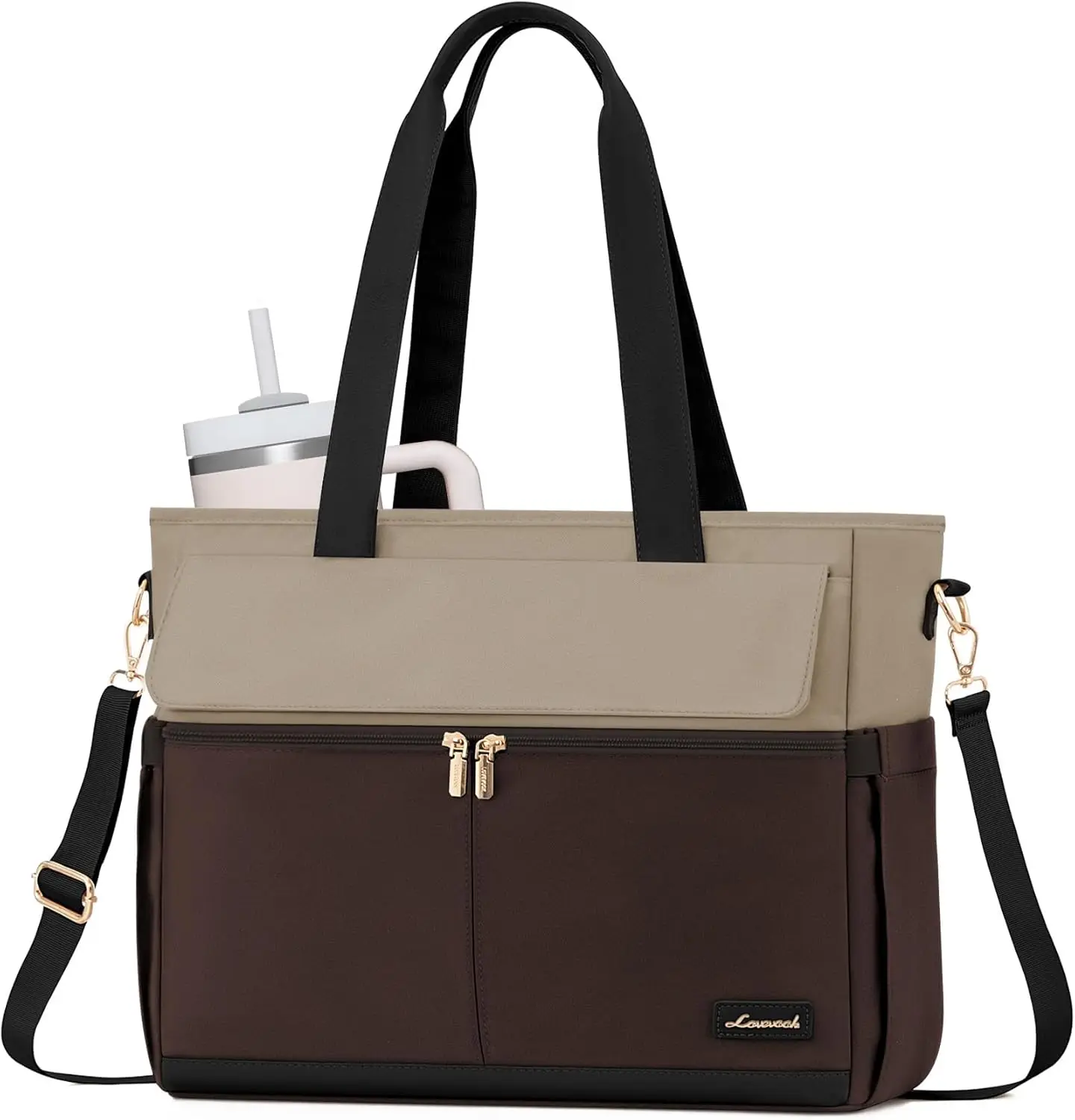 

15.6 Inch Water-Resistant Laptop Tote Bag for Women with Multiple Pockets, Ideal for Work and Travel