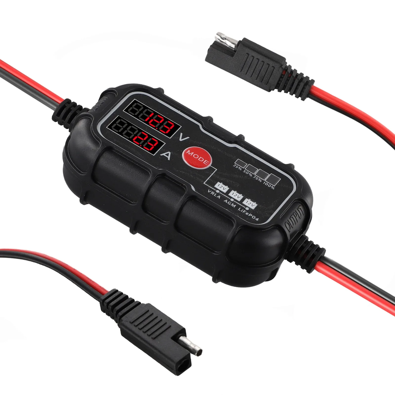 Intelligent Charging MPPT Solar Panel Regulator for 12V Lithium Batteries with SAE Connector and Extension Cables view 3
