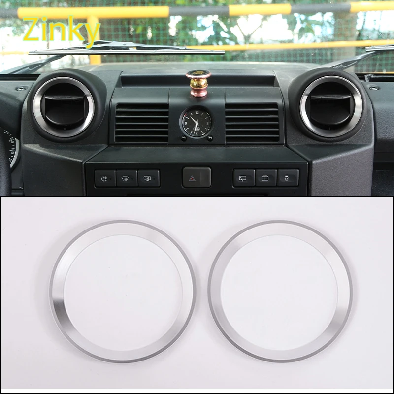 

2x Aluminum Alloy Internal Central Control Air Outlet Ring Decorative Cover Fit for Land Rover Defender 90 2004-2018 Accessories
