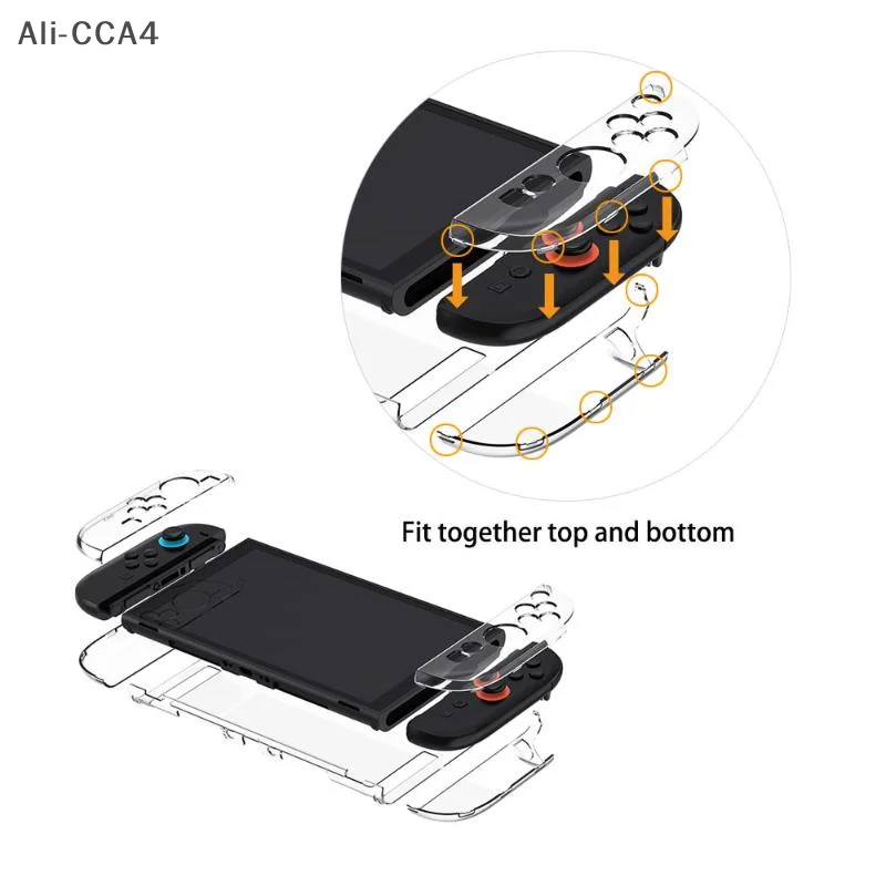 

1Pc Game Accessories Transparent PC Hard Case Protective Shell Cover For NS Switch 2 Game Console Joy-con Back Full Protector