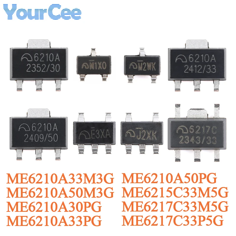 20Pcs ME6217C33M5G ME6217C33P5G SOT-89-3 SOT-23-5 J2XK ME6217C Linear Regulator 3.3V 800mA Low Dropout LDO Chip ME6210A33M3G