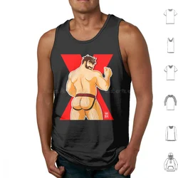 Adam Likes Jockstraps-Red Tank Tops Print Cotton Bobobear Bobobearart Bobo Bear Bear Bear Week Bear Weekend Otter