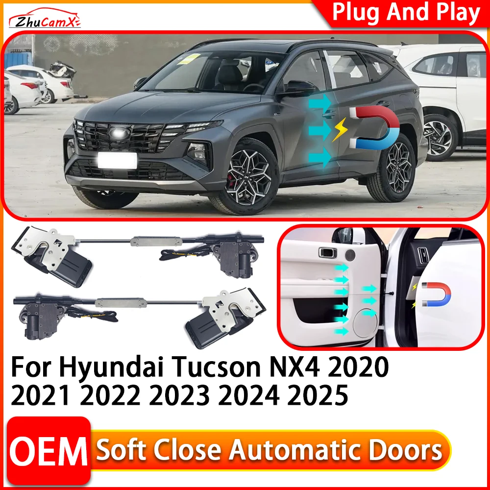 ZhuCamX for Hyundai Tucson NX4 2020-2025 Car Automatic Electric Soft Close Door Closer Power Closing Door Comfort Closing System