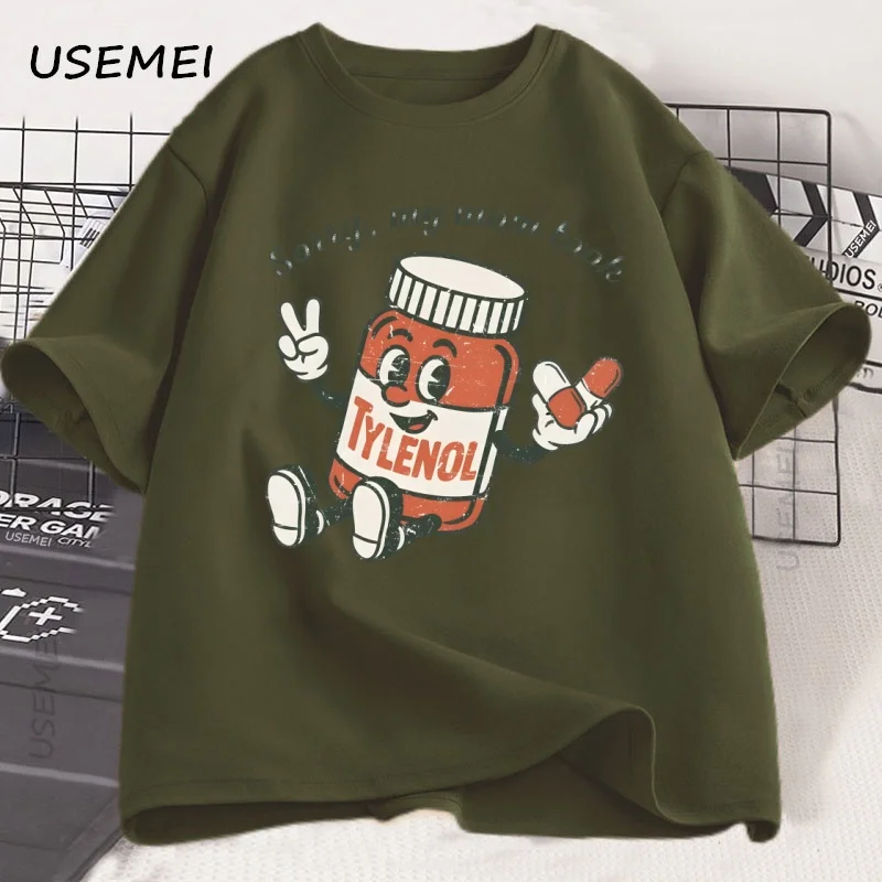 Please Be Patient My Mom Took Tylenol T Shirt Men Women Humor Printed Tshirt Men's Cotton Graphc Tees Y2k Tshirt Clothing