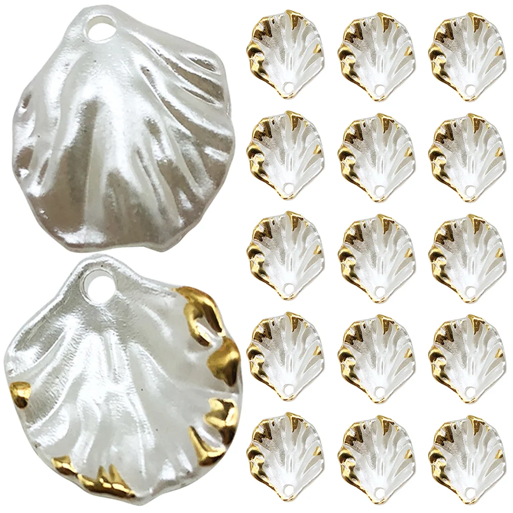

100 Pcs Pearl Flower Petal Charm Diy Jewelry Making Necklace Earring Bracelet Components Abs Material Shell Beads