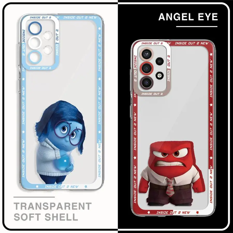 Disney Cute Insides Out 2 Phone Case for Samsung Galaxy A35 A55A53 A54 A73 A34 A33 A25 A24 A13 A14 A15 5G Clear Soft Shell