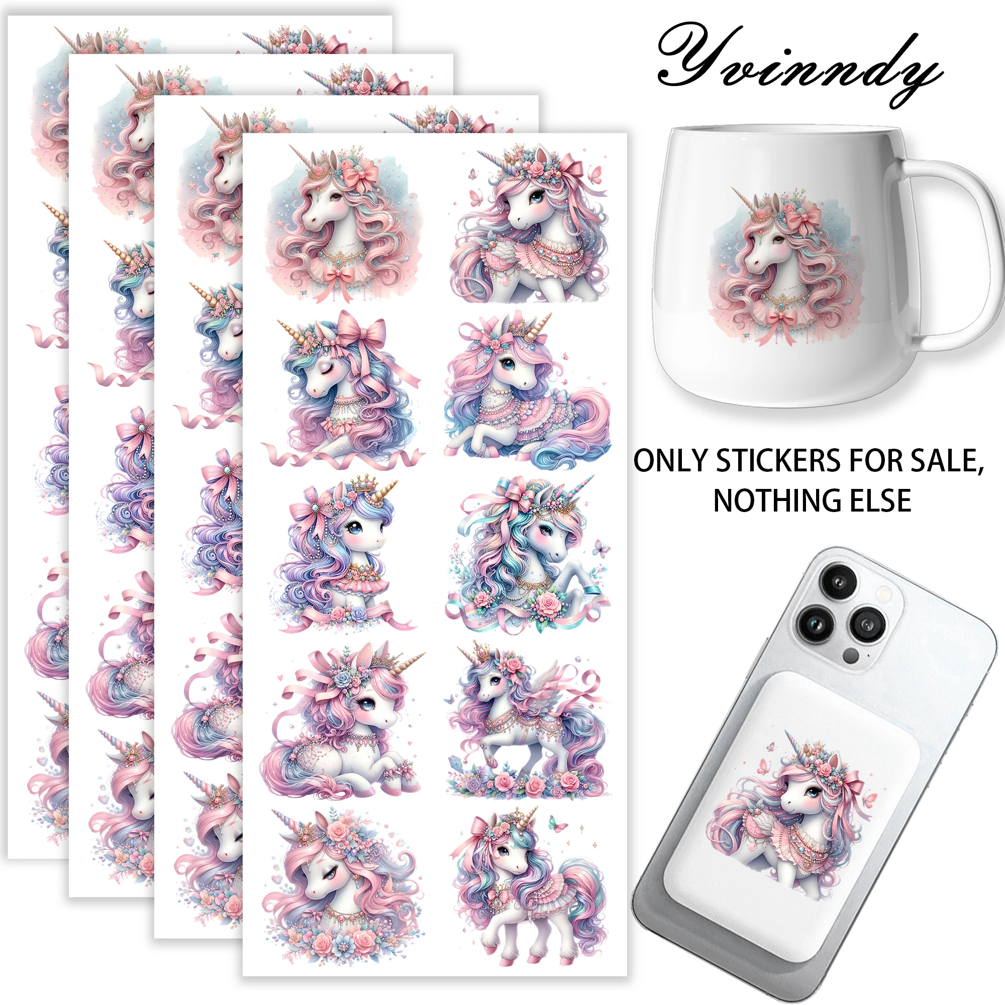 40 Stück/Sets mit wunderschönen, rosa geblümten Pferde-DIY-UV-DTF-Becheraufklebern – hochviskose UV-DTF-Becheraufkleber für 16OZ-Becher oder Tassen