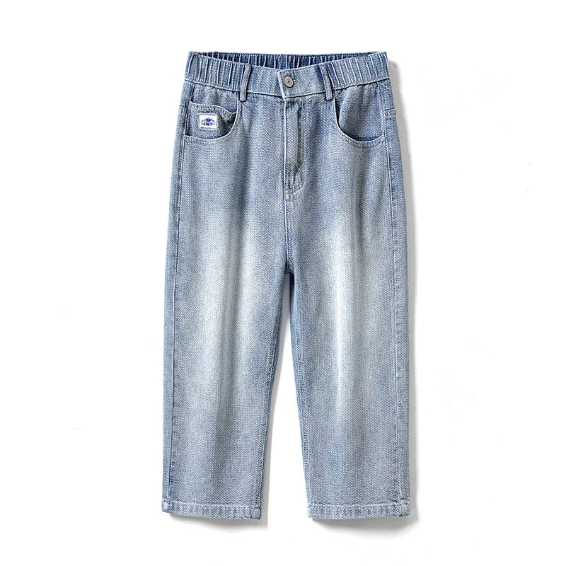 

American Star Grain Cropped Jeans Man Men's Shorts New Loose Summer Thin 7 Point Pants Medium Pants Adult Gentleman Comfortable