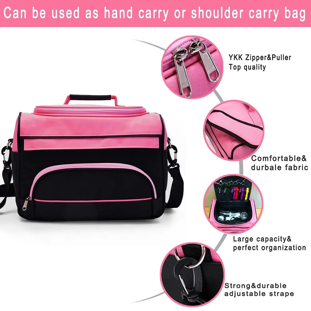 Cosmetics Beauty Bag Multi-functional Hair Makeup Hairdresser Styling Toiletry Organizer Tool Hairdressing Case with Strap