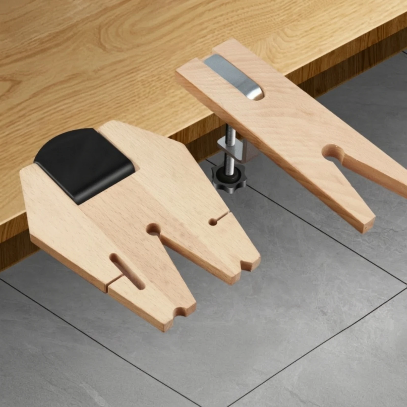 Wooden Jewelry Clamp Sturdy Wooden Bench Clamp Bench Pin Compact Fixture Stable for Jewelers, Shaping, Filing