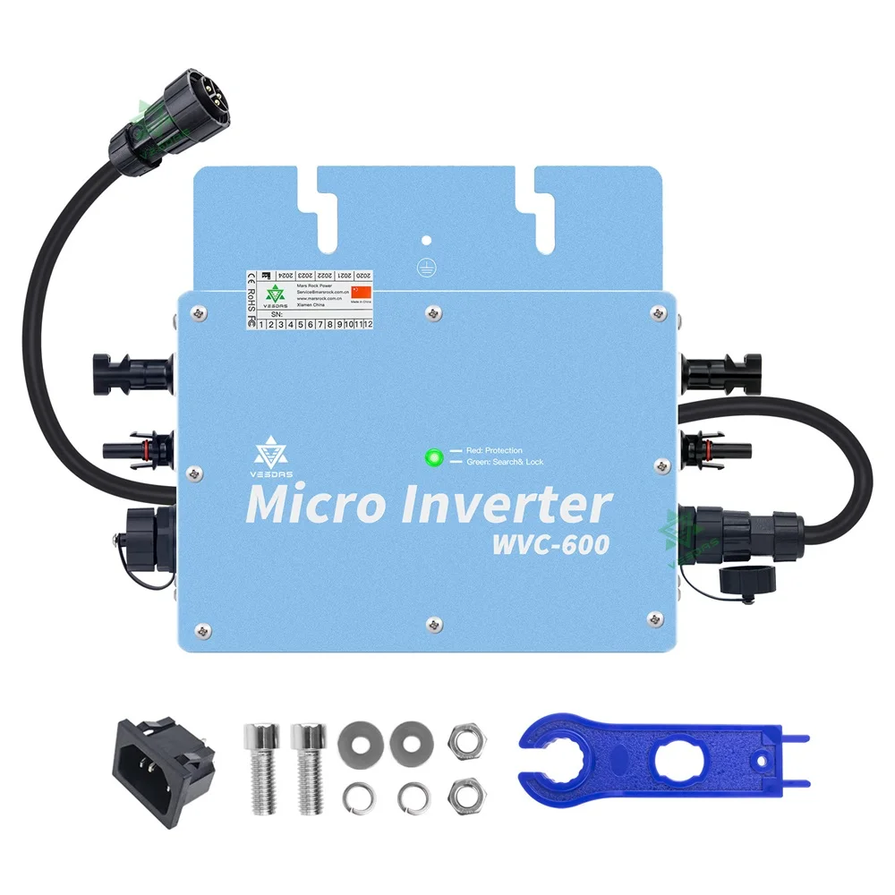 

600W 22-50VDC 80-260VAC Grid Connected Solar Micro Inverter With MPPT Function, Suitable For 2 * 300W Photovoltaic Panels