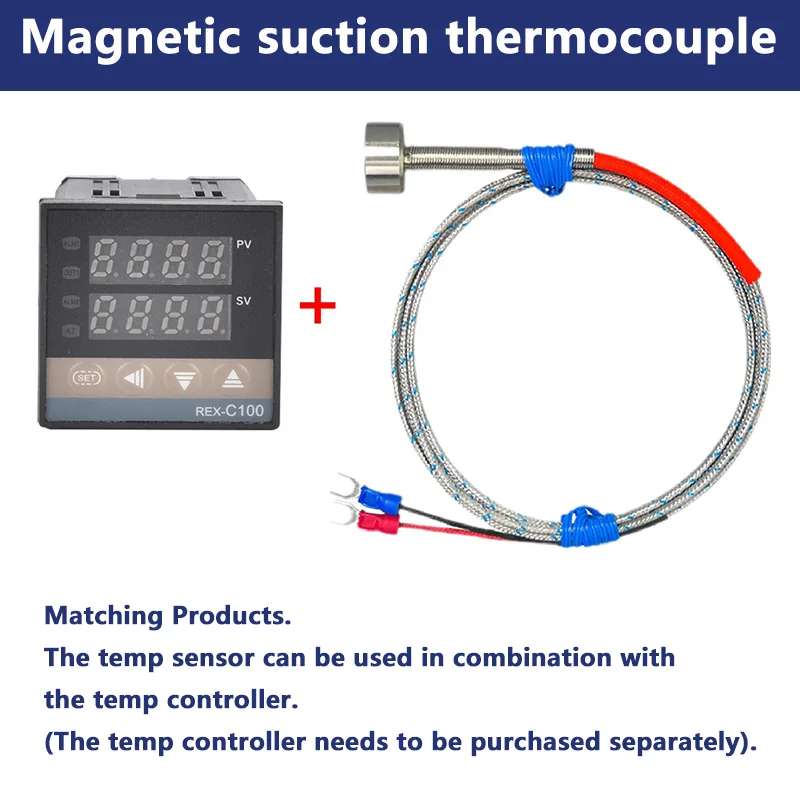 المزدوجة الحرارية المغناطيسية نوع K /pt100 -200+450 ° C مستشعر درجة حرارة السطح المحمول DIA 20 مم موصل مصغر محمي