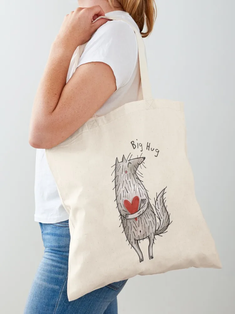 

Big Hug - Little Wolf With A Big Heart #RBSTAYCAY Tote Bag shopping trolley bag Handbags women eco bag folding bags for women