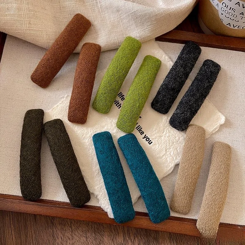 

Винтажная шерстяная заколка-зажим для волос с бахромой, женская, новинка 2026 года, простая заколка для затылка, модные украшения для волос