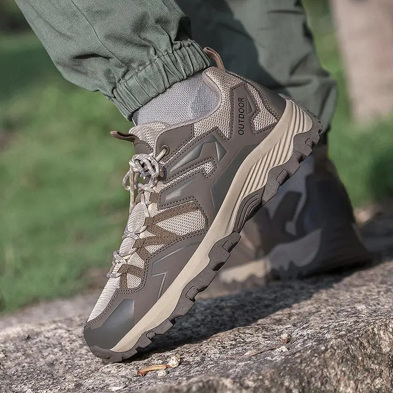 Breathable Outdoor Climbing Shoes Men's Low Top Hiking Boots Durable Waterproof Comfortable Sports Camping Footwear