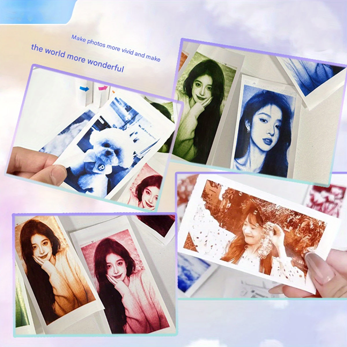 Instant Photo Paper - Compatible with Polaroid Cameras,Printers, Label Makers - Smooth Surface Film for Vibrant,Orange,Red,Green