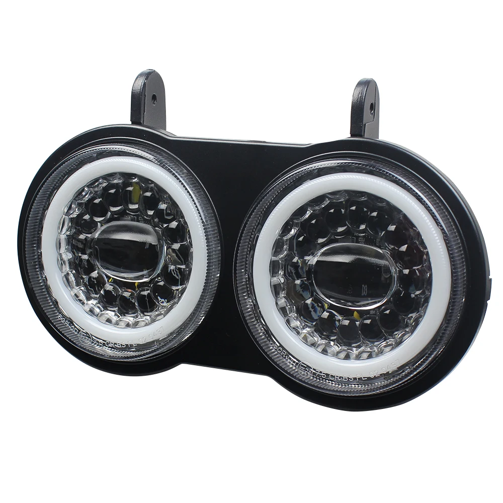 Motorcycle LED Headlight For Buell XB Model 2003-2010 Dual Headlights With Halo DRL