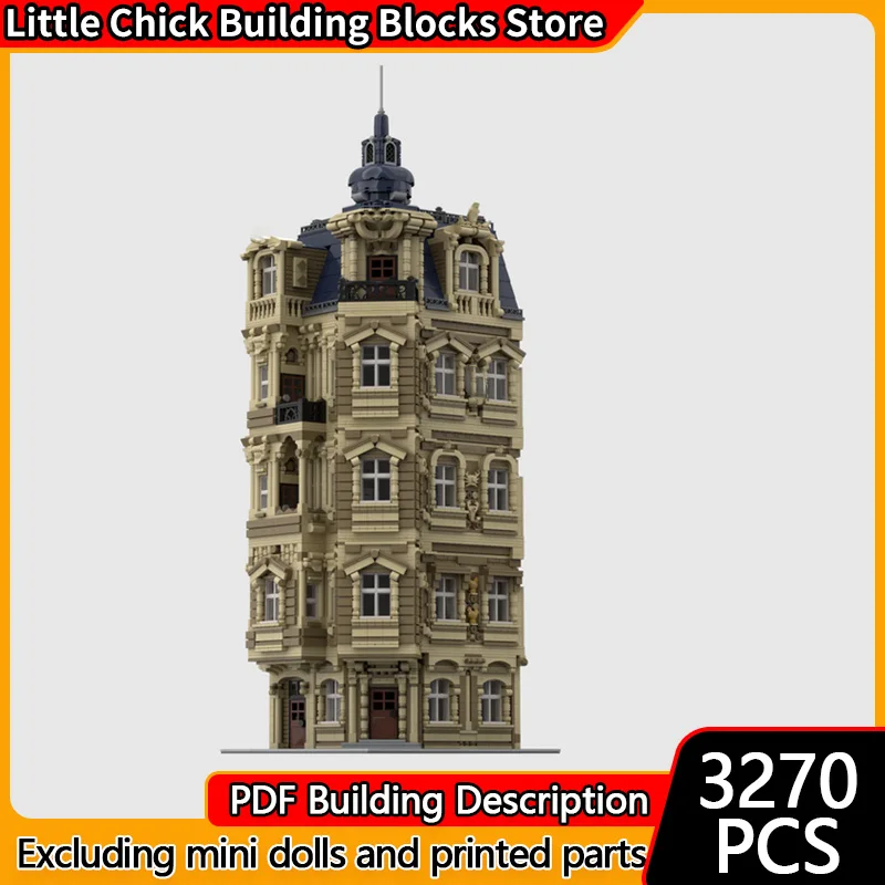 

Street View Model MOC Building Bricks Classical Revival Architecture Modular Technology Children Holiday Gifts Assemble Toy Suit
