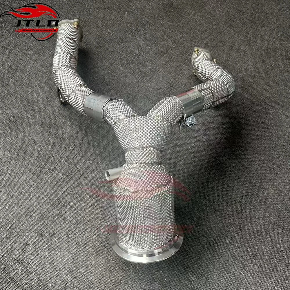 JTLD Performance Exhaust System Exhaust Downpipe With Heat Shield For Audi A6 A7 C8 3.0T Escapes Test Pipe