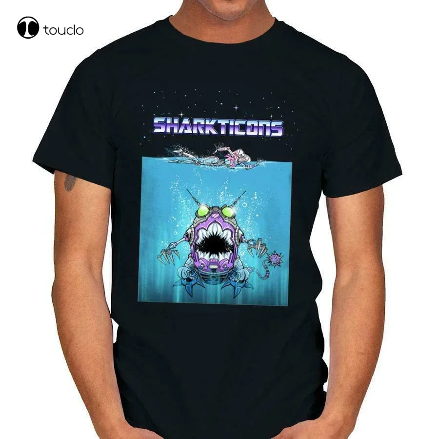 Sharkticon Transformers Robot Jaws Horror Parody Funny Movie Black T-shirt S-3XL